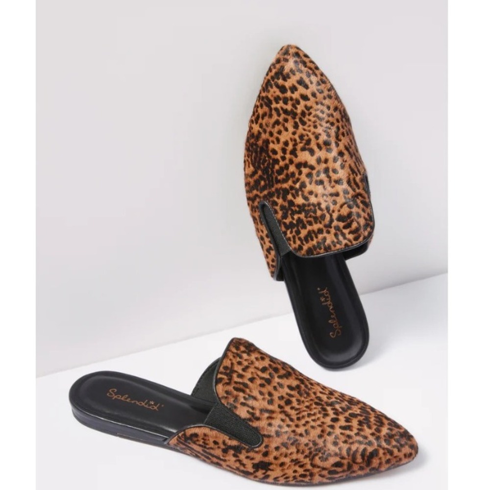 Splendid Liza Slide Cheetah Print Calf Hair Pointed‎ Toe Size 6.5